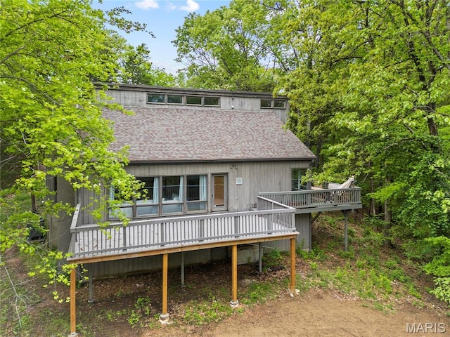 1626 Viola Dr, Imperial, MO 63052 - rear view of property with roof with shingles and a wooden deck