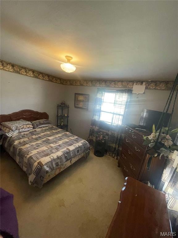 bedroom featuring carpet