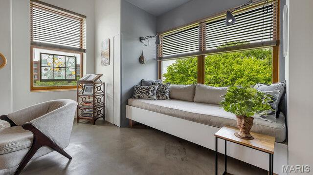 4100 Laclede Ave Unit 314, Saint Louis, MO 63108 - living room with concrete flooring