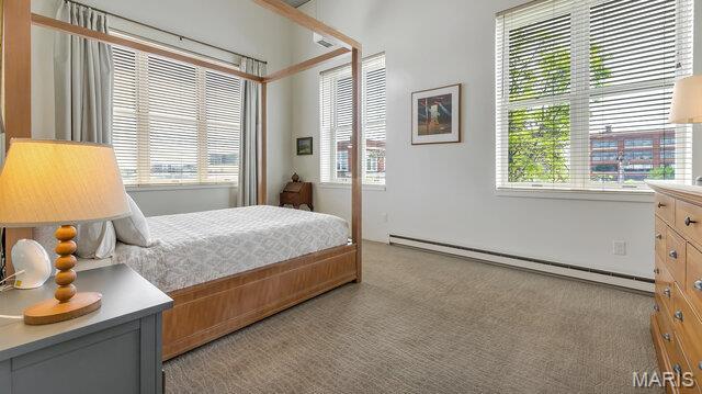 4100 Laclede Ave Unit 314, Saint Louis, MO 63108 - bedroom with a baseboard radiator and multiple windows