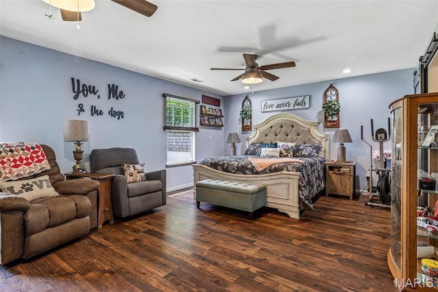 111 Edwards Ln, Park Hills, MO 63601 - bedroom with wood finished floors, a ceiling fan, and recessed lighting