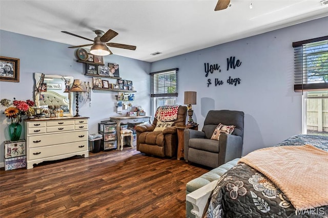 111 Edwards Ln, Park Hills, MO 63601 - bedroom featuring wood finished floors, multiple windows, and a ceiling fan