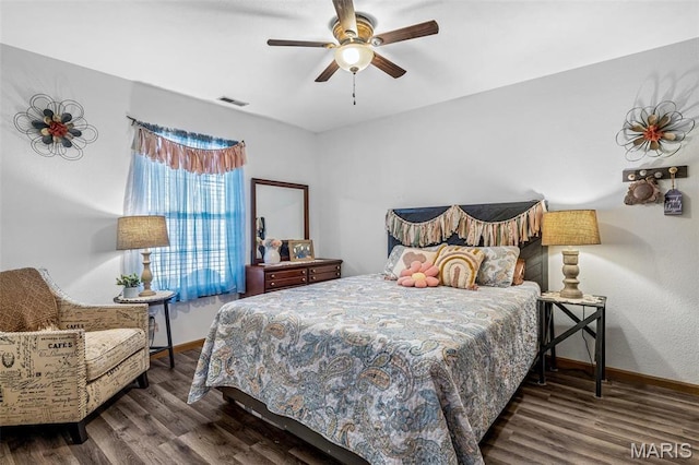 111 Edwards Ln, Park Hills, MO 63601 - bedroom with wood finished floors, baseboards, and ceiling fan