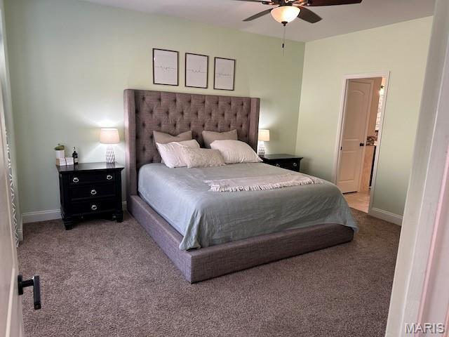 203 Chadwyck Cir, Herculaneum, MO 63048 - bedroom with carpet floors, baseboards, and ceiling fan