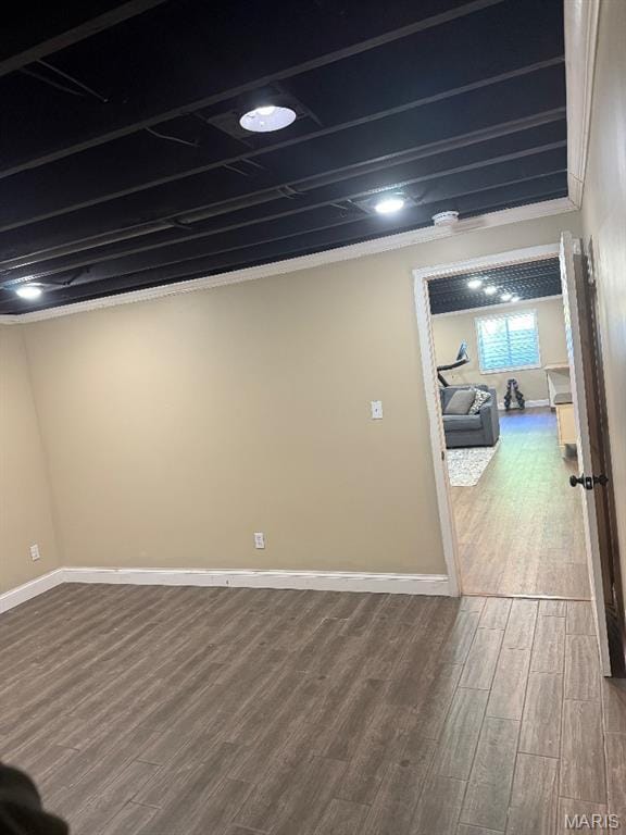 203 Chadwyck Cir, Herculaneum, MO 63048 - basement with dark wood-type flooring and baseboards