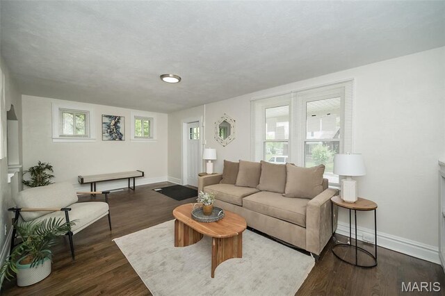 4117 Ravenwood Ave, Saint Louis, MO 63121 - living room featuring baseboards and wood finished floors