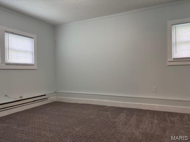 305 Frisco St, Steelville, MO 65565 - spare room featuring carpet flooring, crown molding, and a baseboard radiator