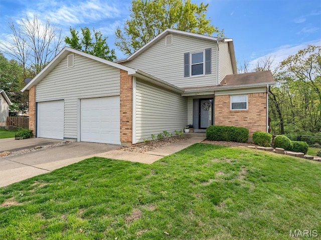 447 Omar Ct, Saint Peters, MO 63376 - traditional-style home with brick siding, concrete driveway, and a garage