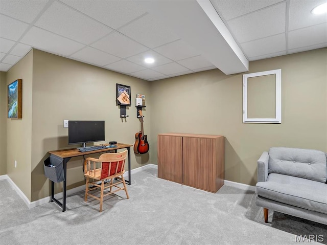447 Omar Ct, Saint Peters, MO 63376 - carpeted office space with a drop ceiling, baseboards, and recessed lighting