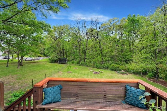447 Omar Ct, Saint Peters, MO 63376 - wooden terrace featuring a yard