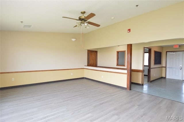 620 N Main St, Hoyleton, IL 62803 - unfurnished room with wood finished floors, ceiling fan, and baseboards