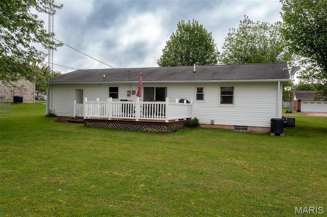 217 Williams St, Fredericktown, MO 63645 - rear view of house with a deck and a yard
