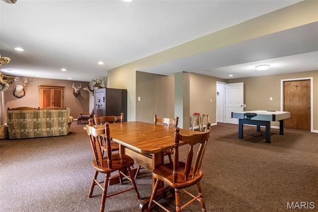 8007 Engleford Rd, Dittmer, MO 63023 - dining space with carpet floors, recessed lighting, and baseboards