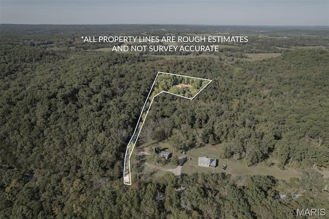 8007 Engleford Rd, Dittmer, MO 63023 - aerial view of property and surrounding area with a forest and property parcel outlined