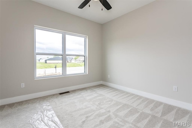 837 Bushwood Way, Ofallon, IL 62269 - spare room with a ceiling fan, carpet flooring, and baseboards