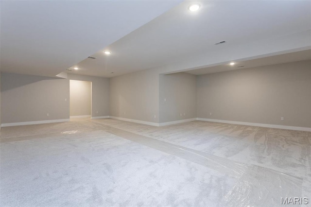 837 Bushwood Way, Ofallon, IL 62269 - finished basement featuring light colored carpet, recessed lighting, and baseboards