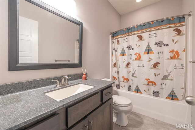 1347 Thomas Dr, Rolla, MO 65401 - bathroom with vanity, toilet, and shower / bath combo with shower curtain