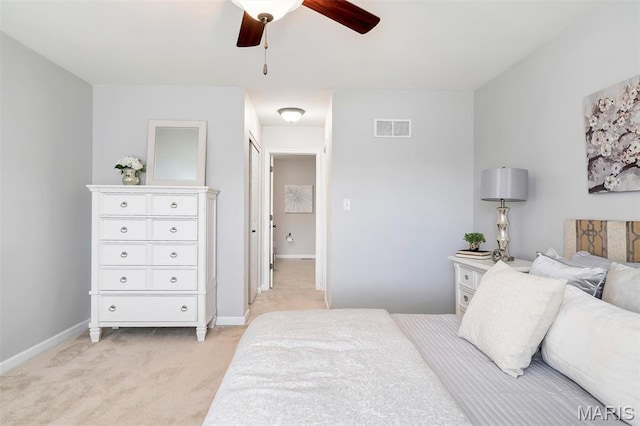 153 Stella Cherry Way, Wildwood, MO 63040 - bedroom featuring light carpet, baseboards, and ceiling fan