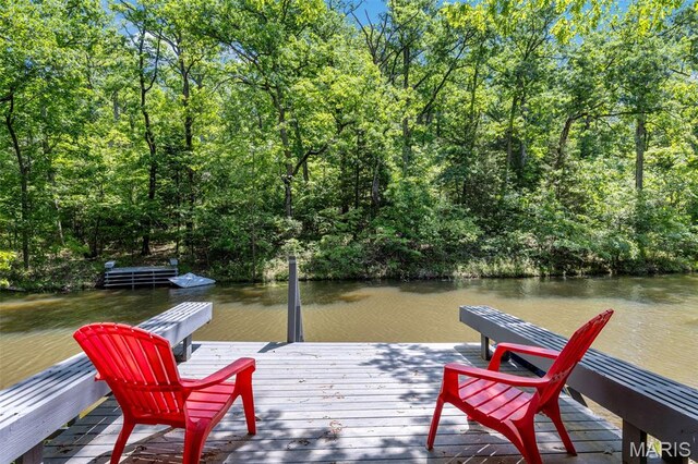 1235 Powderhorn Dr, Innsbrook, MO 63390 - dock featuring a water view