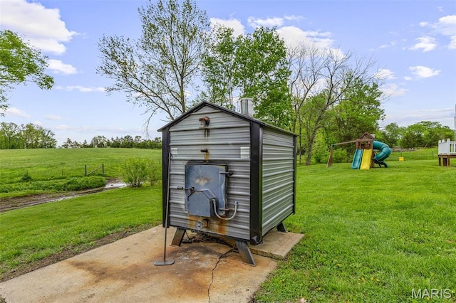 802 Hager Rd, Farmington, MO 63640 - view of shed featuring a playground