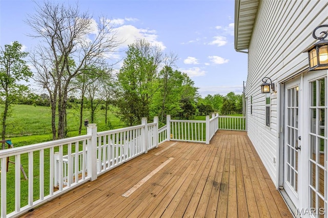 802 Hager Rd, Farmington, MO 63640 - deck featuring view of scattered trees and a yard