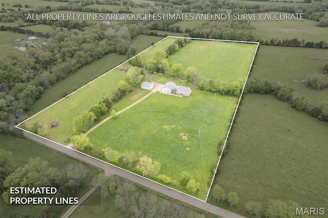 802 Hager Rd, Farmington, MO 63640 - overview of rural landscape featuring property parcel outlined