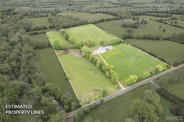 802 Hager Rd, Farmington, MO 63640 - view of rural area with property parcel outlined and agricultural land
