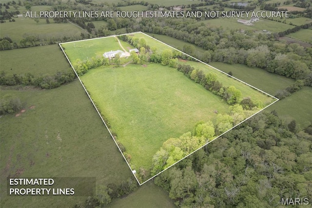 802 Hager Rd, Farmington, MO 63640 - overview of rural landscape with property boundaries highlighted