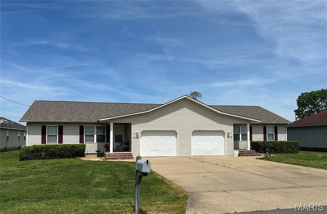 806 Susan St A-B, Unit A-B Dexter, MO 63841 - single story home with a garage, a front lawn, driveway, and a shingled roof