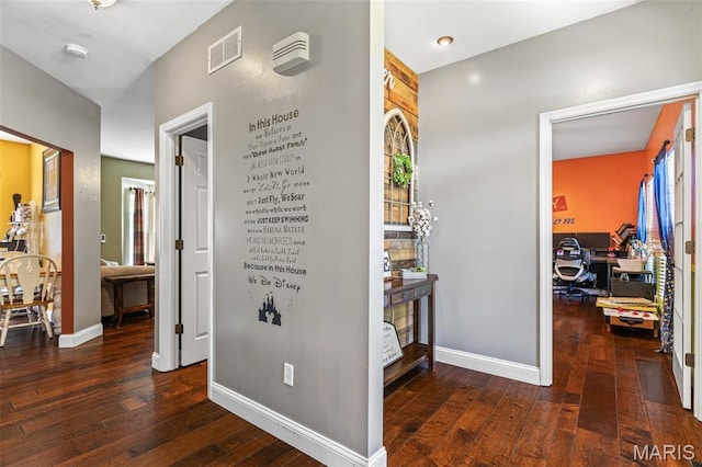162 Saint Benedict, Pevely, MO 63070 - corridor with hardwood / wood-style floors, a desk, and baseboards