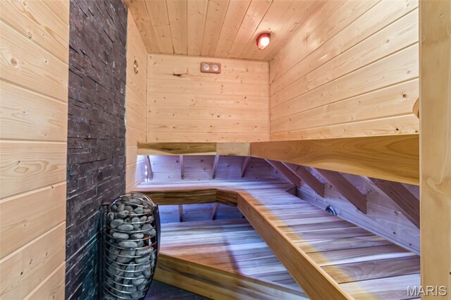 162 Saint Benedict, Pevely, MO 63070 - relaxing sauna / steam room featuring wooden walls and wood ceiling