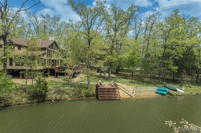 2635 Grendel Rdg, Innsbrook, MO 63390 - dock area featuring a deck with water view