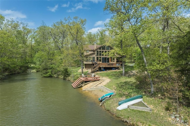 2635 Grendel Rdg, Innsbrook, MO 63390 - aerial view of property and surrounding area with a large body of water and a forest