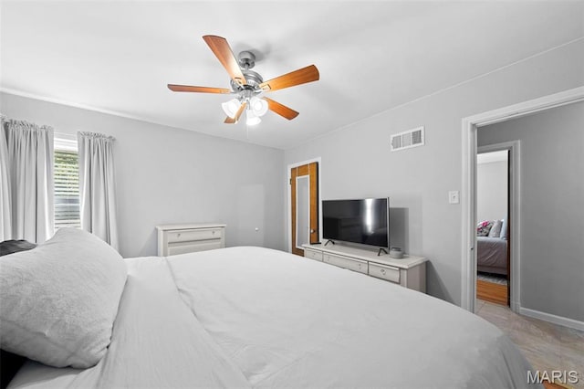 8452 S Laclede Station Rd, Saint Louis, MO 63123 - bedroom with baseboards and ceiling fan