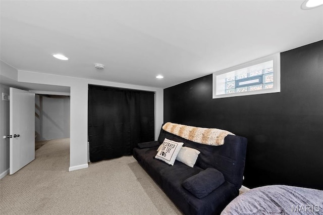 8452 S Laclede Station Rd, Saint Louis, MO 63123 - carpeted living room with recessed lighting and baseboards