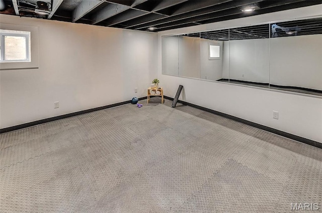 2367 Central Ave, Alton, IL 62002 - basement featuring baseboards and carpet flooring