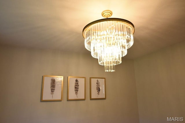 detailed view of a chandelier