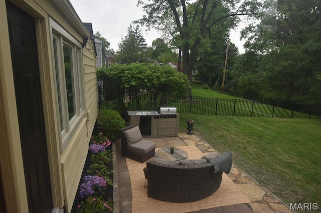 view of patio / terrace with a grill