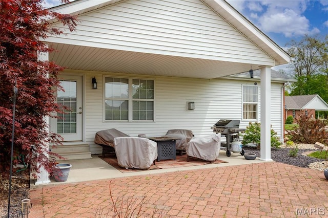 9574 Woodcrest Pl, Breese, IL 62230 - view of patio / terrace with entry steps and a grill