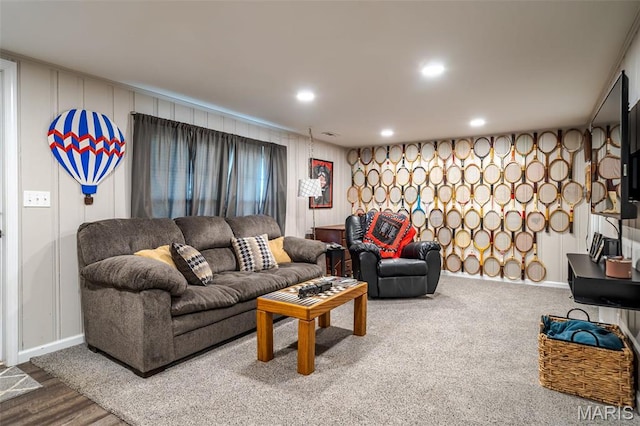 729 W State St, Union, MO 63084 - living area featuring wood finished floors, recessed lighting, and baseboards