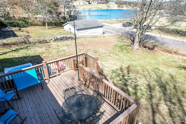729 W State St, Union, MO 63084 - deck featuring outdoor dining area and a water view
