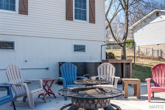 729 W State St, Union, MO 63084 - view of patio / terrace with fence and a fire pit