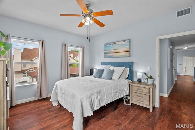 1239 Gardens Circle Dr Unit I, Saint Louis, MO 63125 - bedroom featuring wood finished floors, baseboards, and ceiling fan