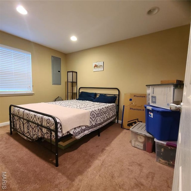 8 Nathan St, Waynesville, MO 65583 - bedroom featuring carpet flooring, recessed lighting, electric panel, and baseboards
