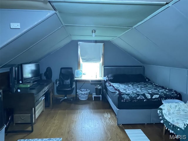 308 S Cedar St, Trenton, IL 62293 - bedroom with wood finished floors and lofted ceiling