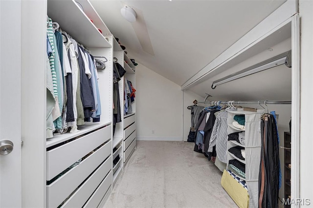 5245 Robert Ave, Saint Louis, MO 63109 - walk in closet with light carpet and vaulted ceiling