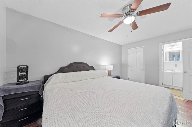 11151 Whispering Oaks Dr, Saint Louis, MO 63136 - bedroom featuring a ceiling fan and ensuite bathroom