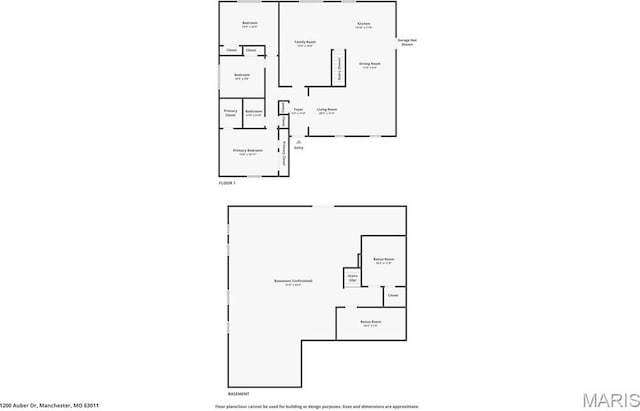 1200 Auber Dr, Manchester, MO 63011 - property floor plan