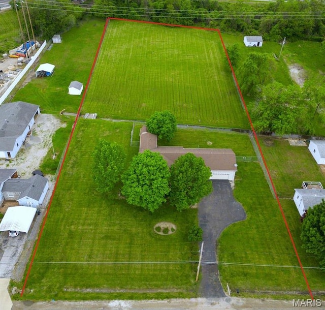 4241 State Route 162, Granite City, IL 62040 - aerial view of sparsely populated area with property boundaries highlighted