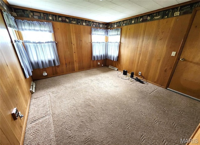 4241 State Route 162, Granite City, IL 62040 - spare room with carpet floors, baseboard heating, and wooden walls